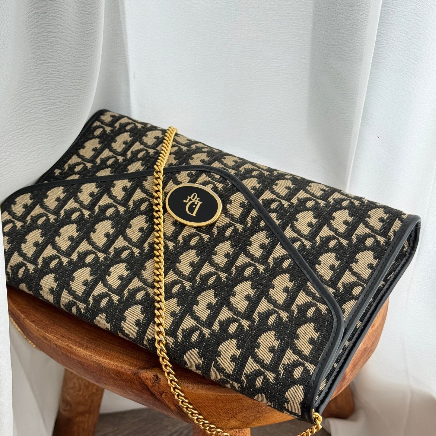Dior Vintage Monogram Chain Shoulder Bag - Leluxe Vintage Sdn. Bhd.
