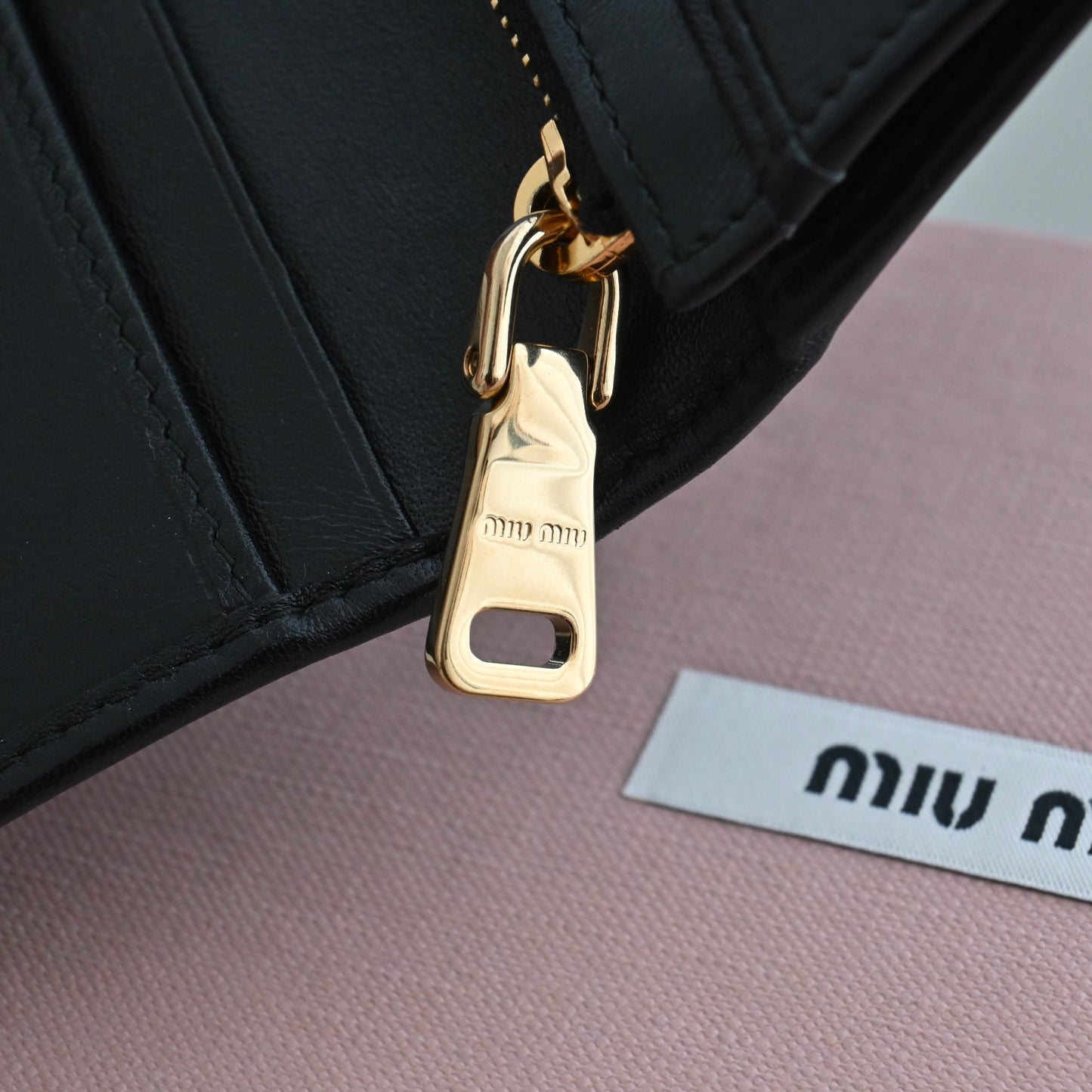 Miu Miu Metallic Foldover Wallet