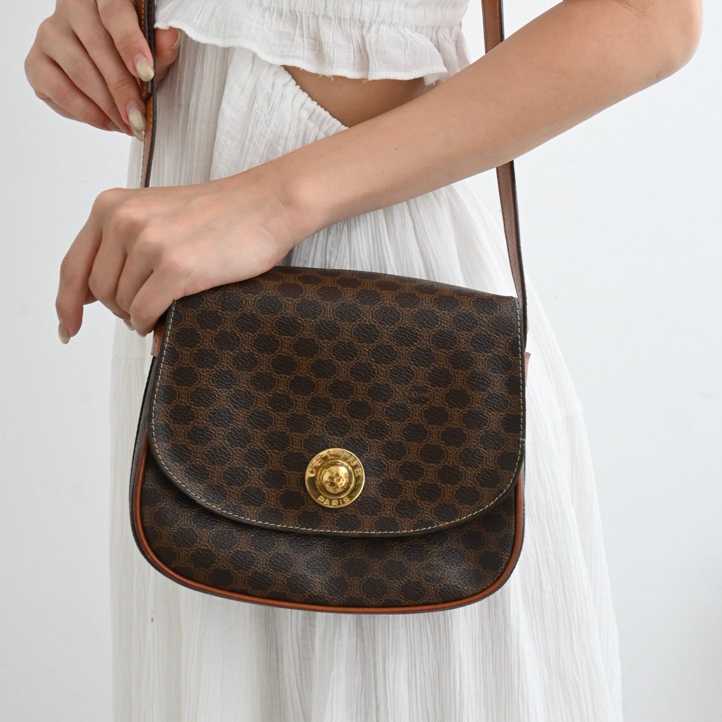 Celine Macadam Triomphe Monogram Star Globe Small Crossbody Bag