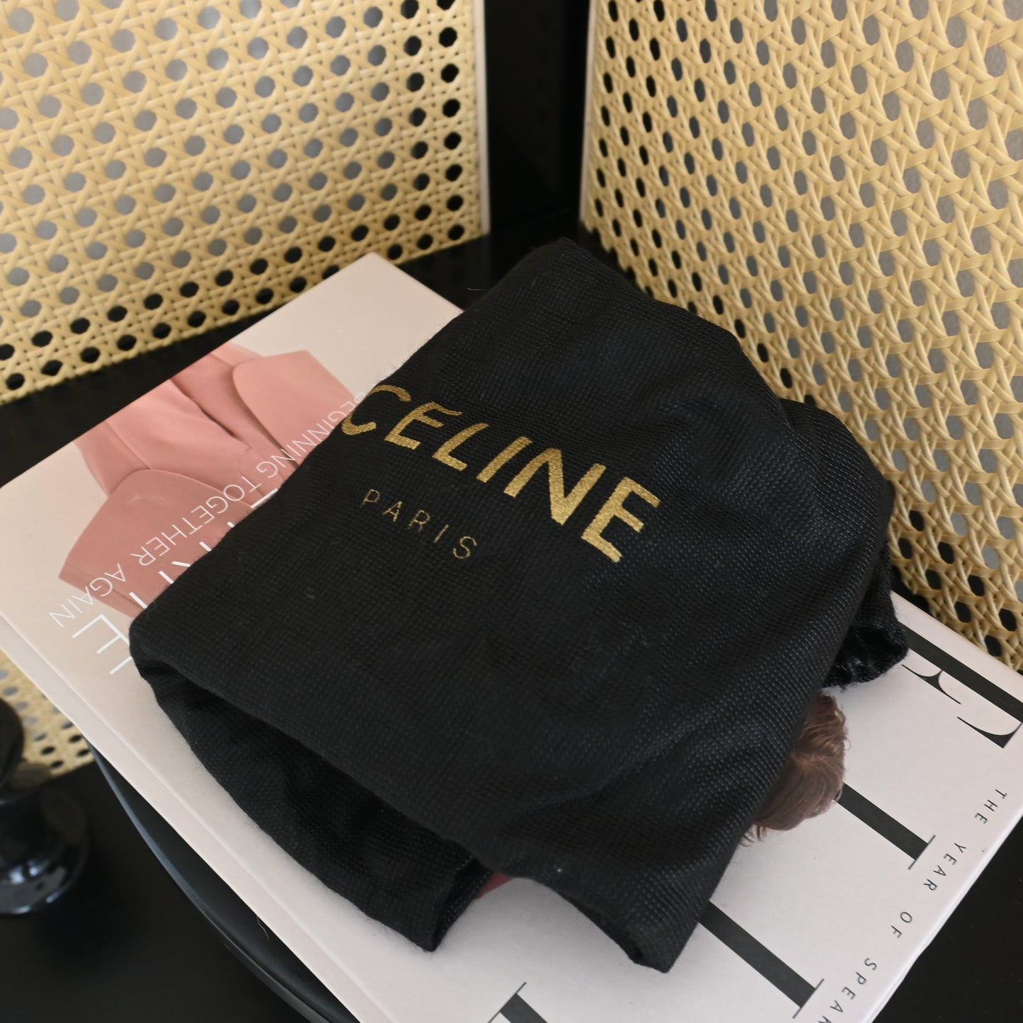 Celine Gancini Gold Buckle Shoulder Bag