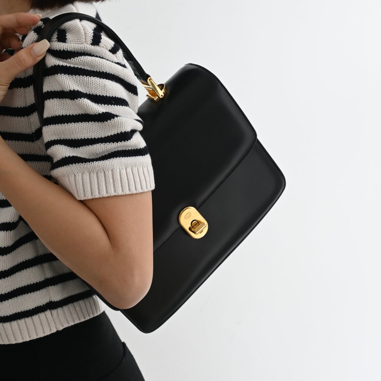 Old Gucci Turnlock Top Handle Handbag