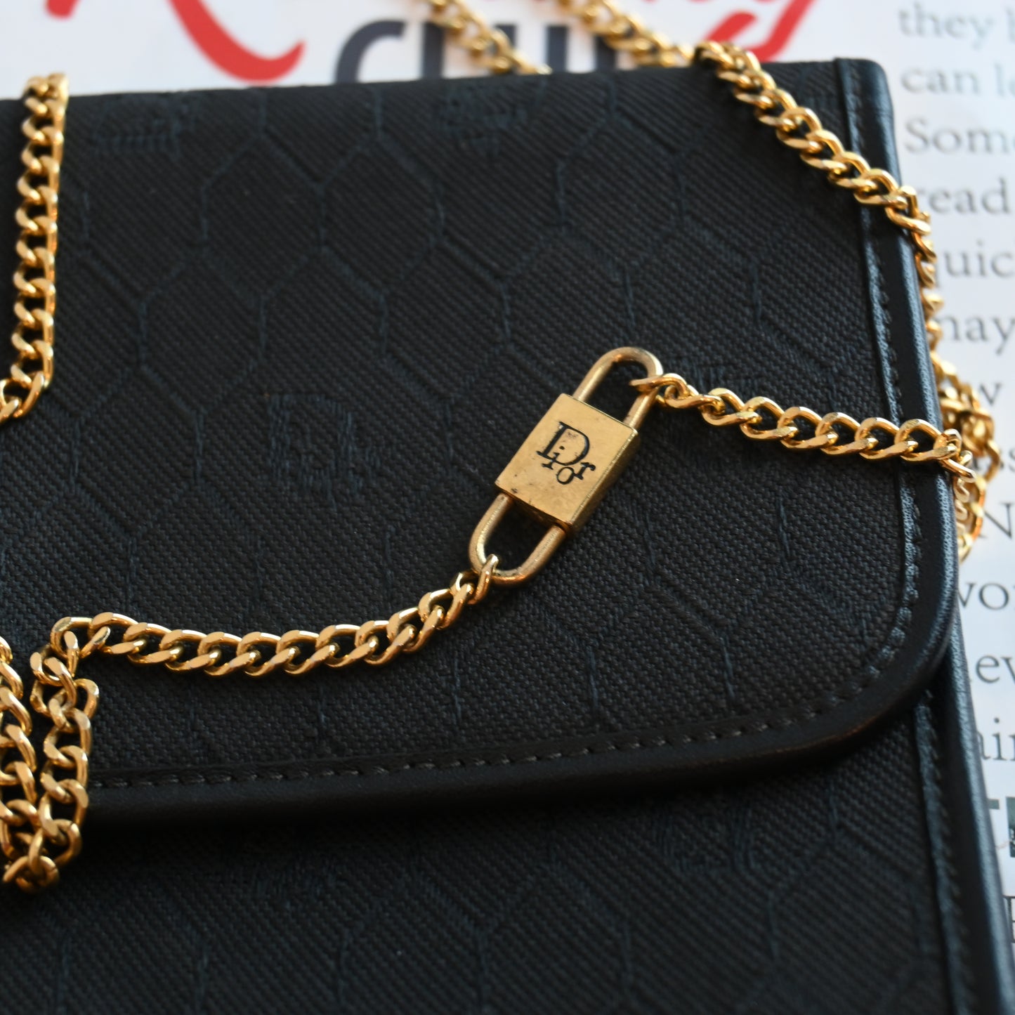 Dior Honeycomb Envelope Chain Crossbody Bag