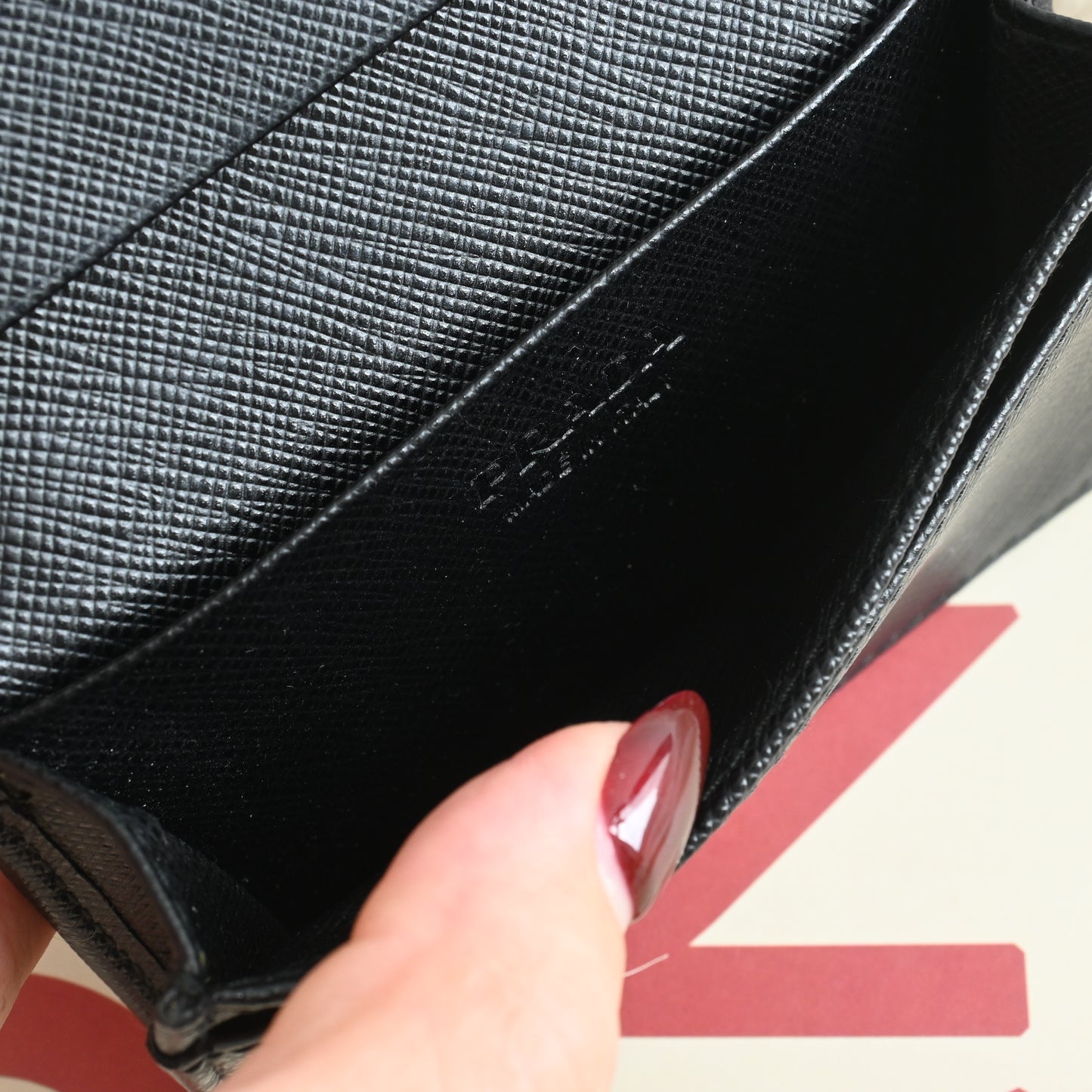 Prada Saffiano Leather Card Case Black