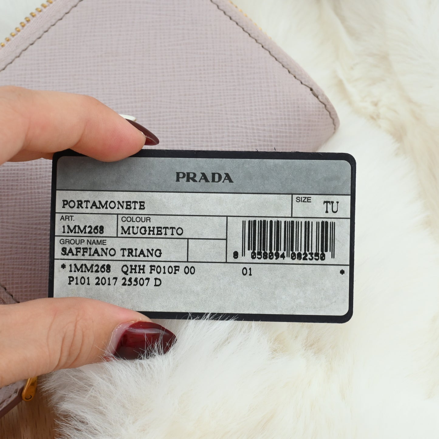 Prada Saffiano Leather Purse Pink