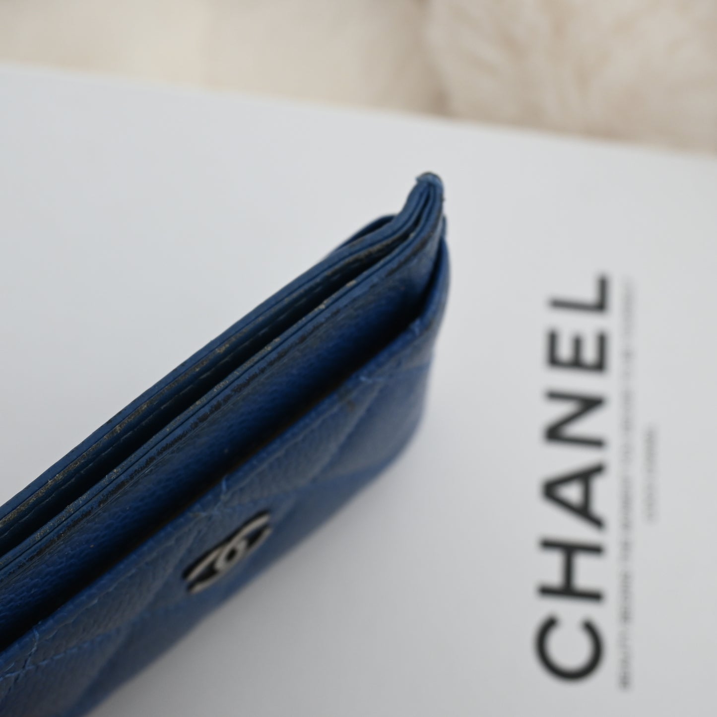 Chanel Royal Blue Caviar Card Holder