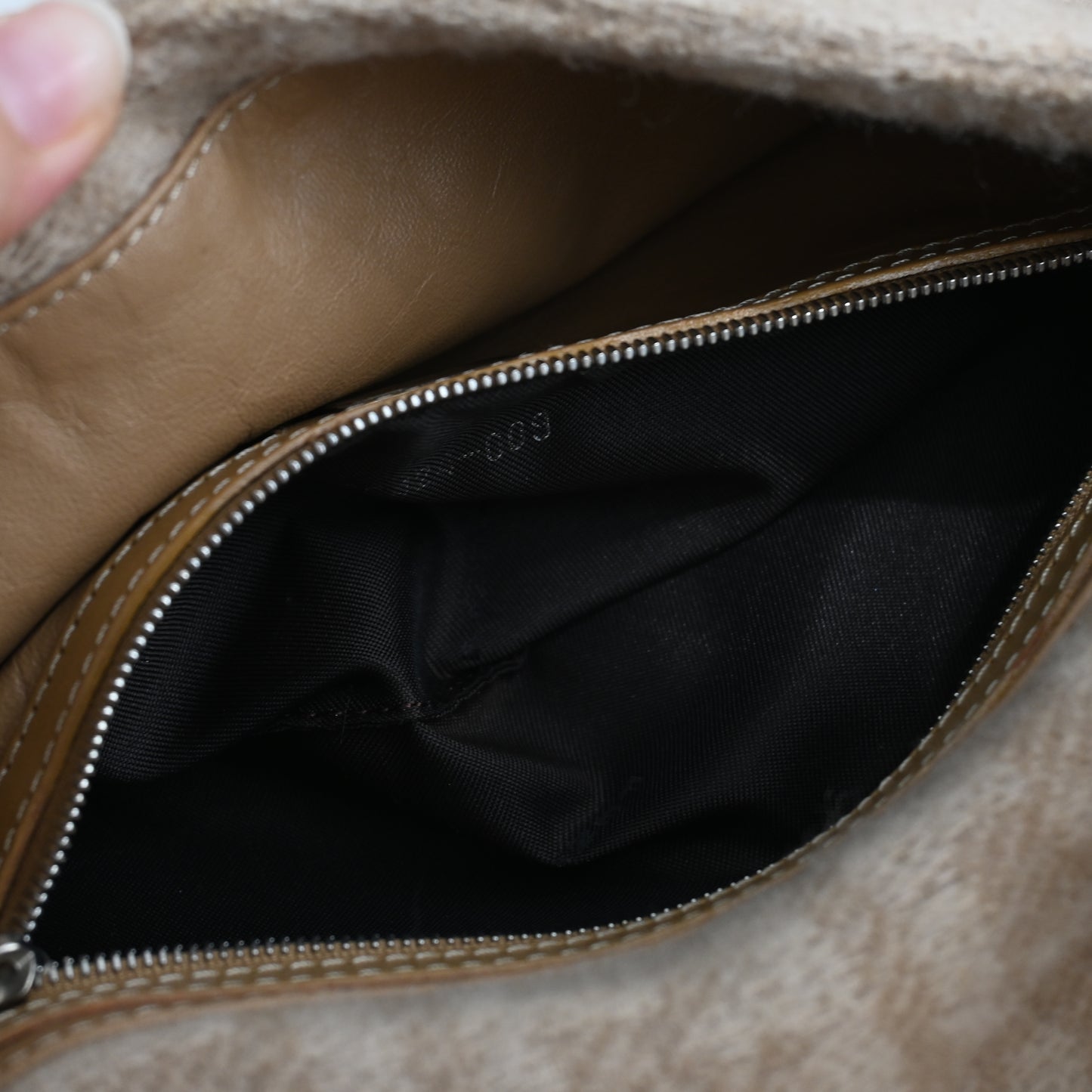 Fendi Zucca Baguette Wool Beige