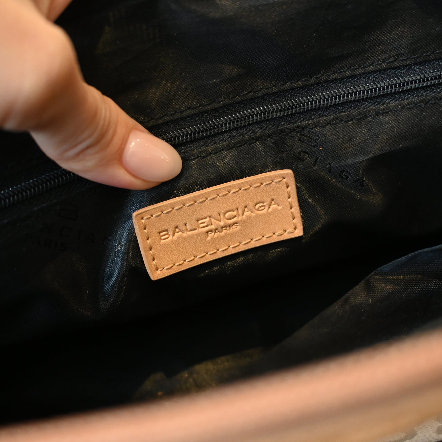 Balenciaga Beige Monogram Canvas Tote Bag