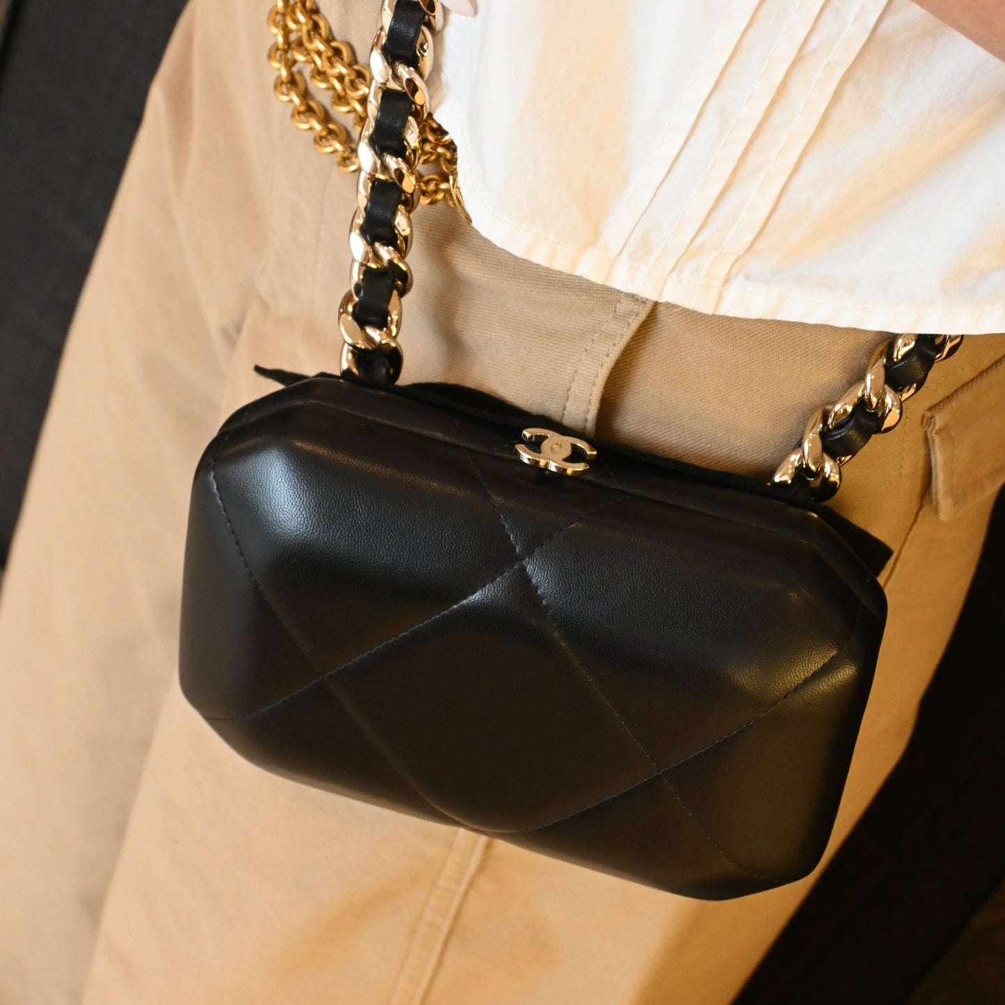 Chanel Evening Sling Bag Lambskin GHW