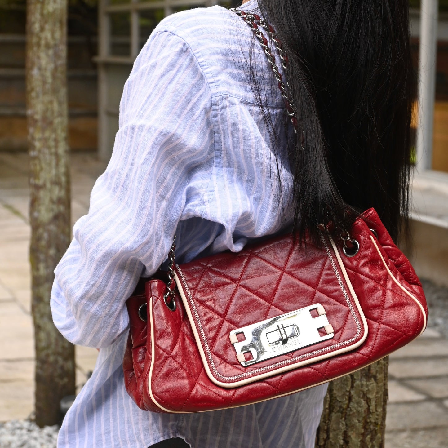 Chanel Matelasse Lambskin Chain Tote Bag 2.55 Bordeaux SHW