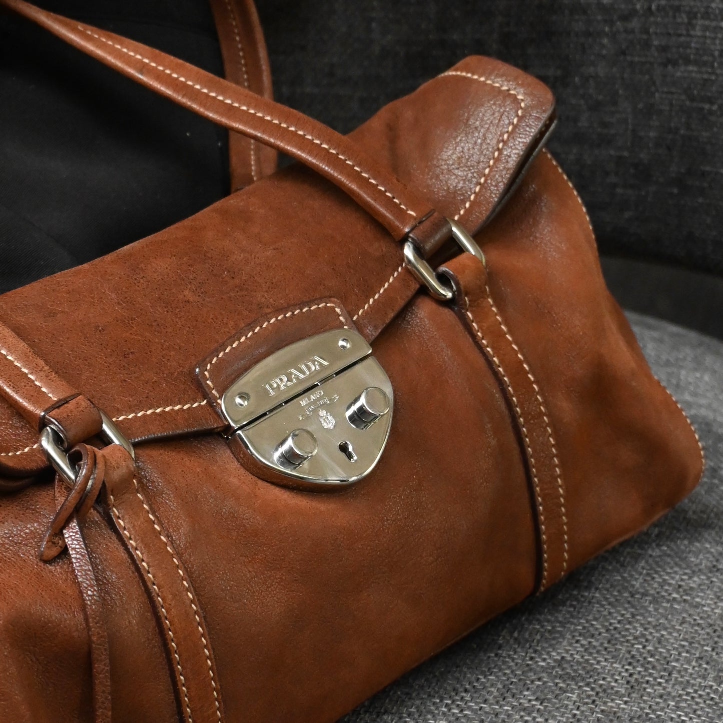 Prada Antic Easy Barrel Shoulder Bag