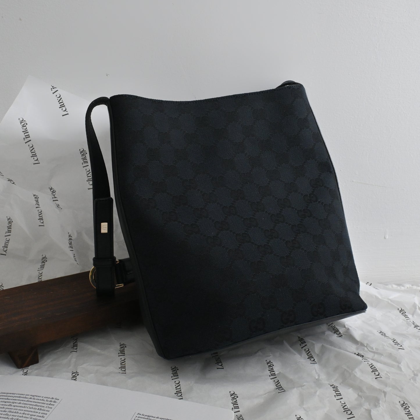 Gucci Navy Canvas Shoulder Bag