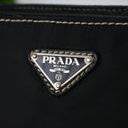 Prada Black Nylon Contrast Stitching Shoulder Bag