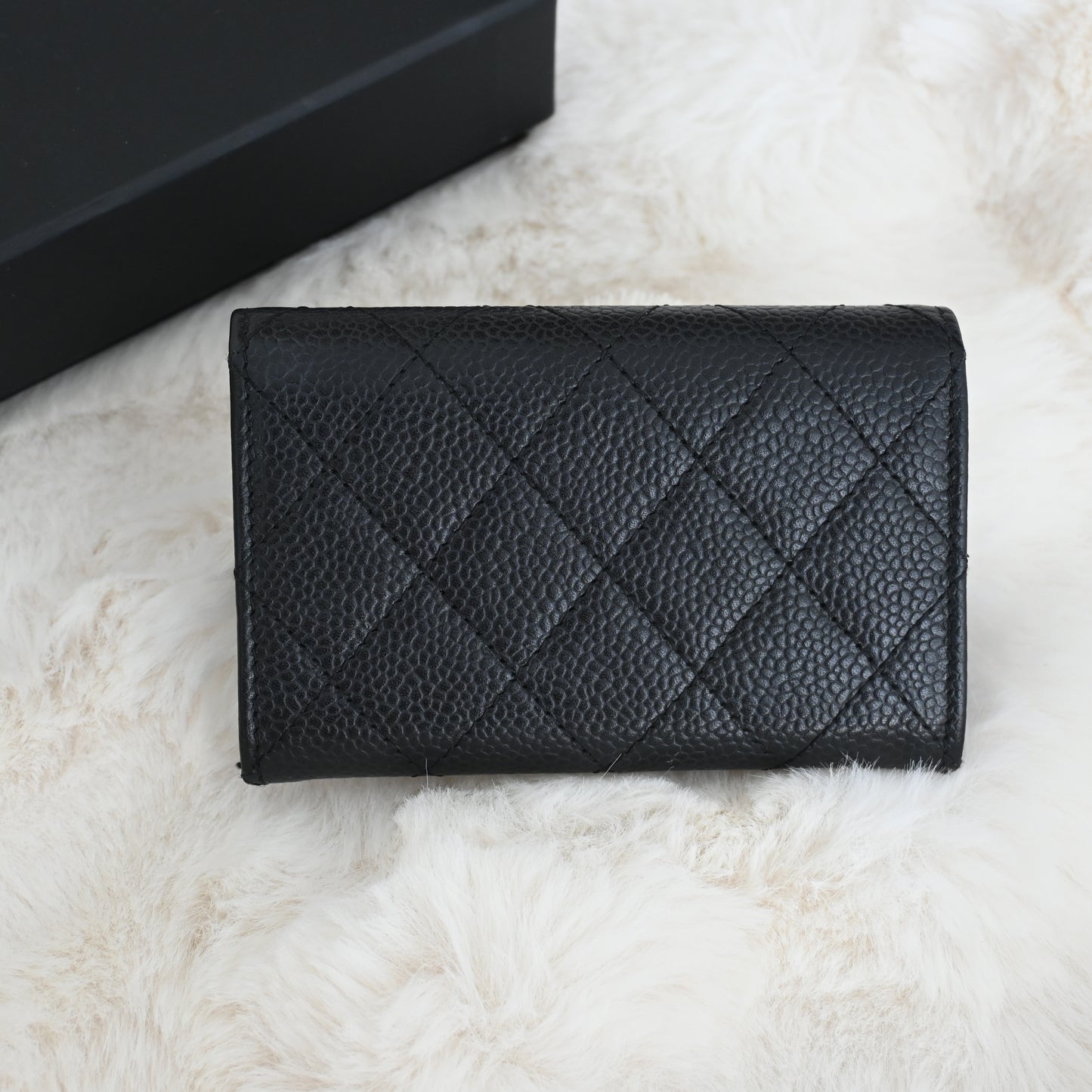 Chanel Quilted Flap Cardholder Black Caviar