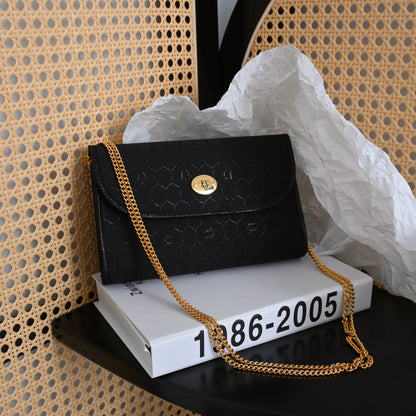 Dior Black Honeycomb Chain Bag - Leluxe Vintage Sdn. Bhd.