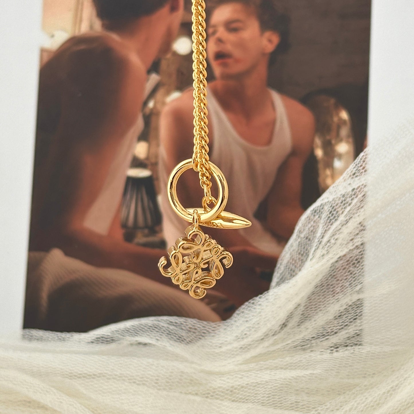 Loewe Anagram Pendant Gold