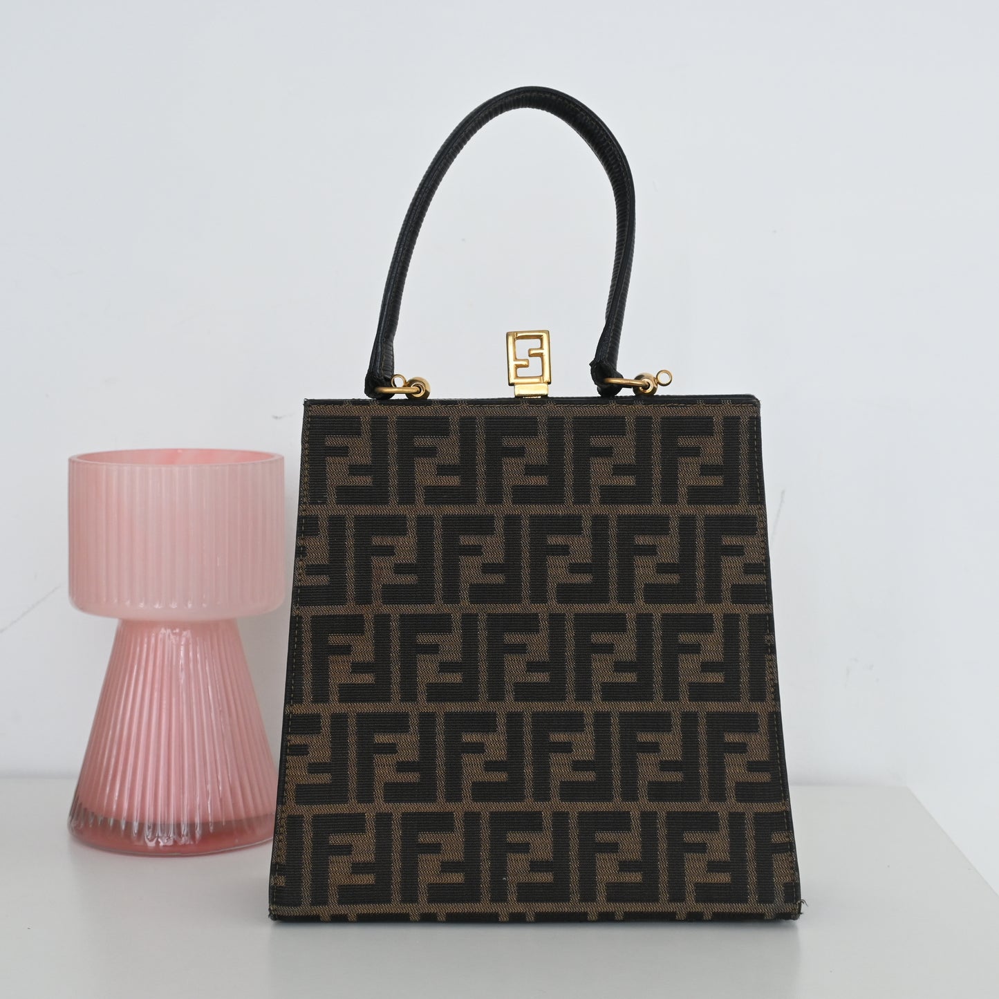 Fendi Zucca Monogram Top Handle Tote