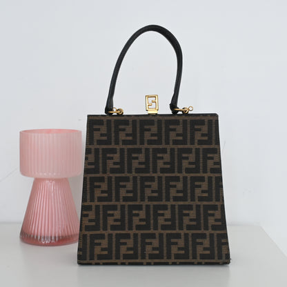 Fendi Zucca Monogram Top Handle Tote