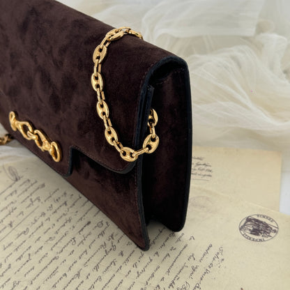 Celine Triomphe Suede Chain Bag