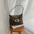 Fendi Zucca Shoulder Bag Double Flap - Leluxe Vintage Sdn. Bhd.