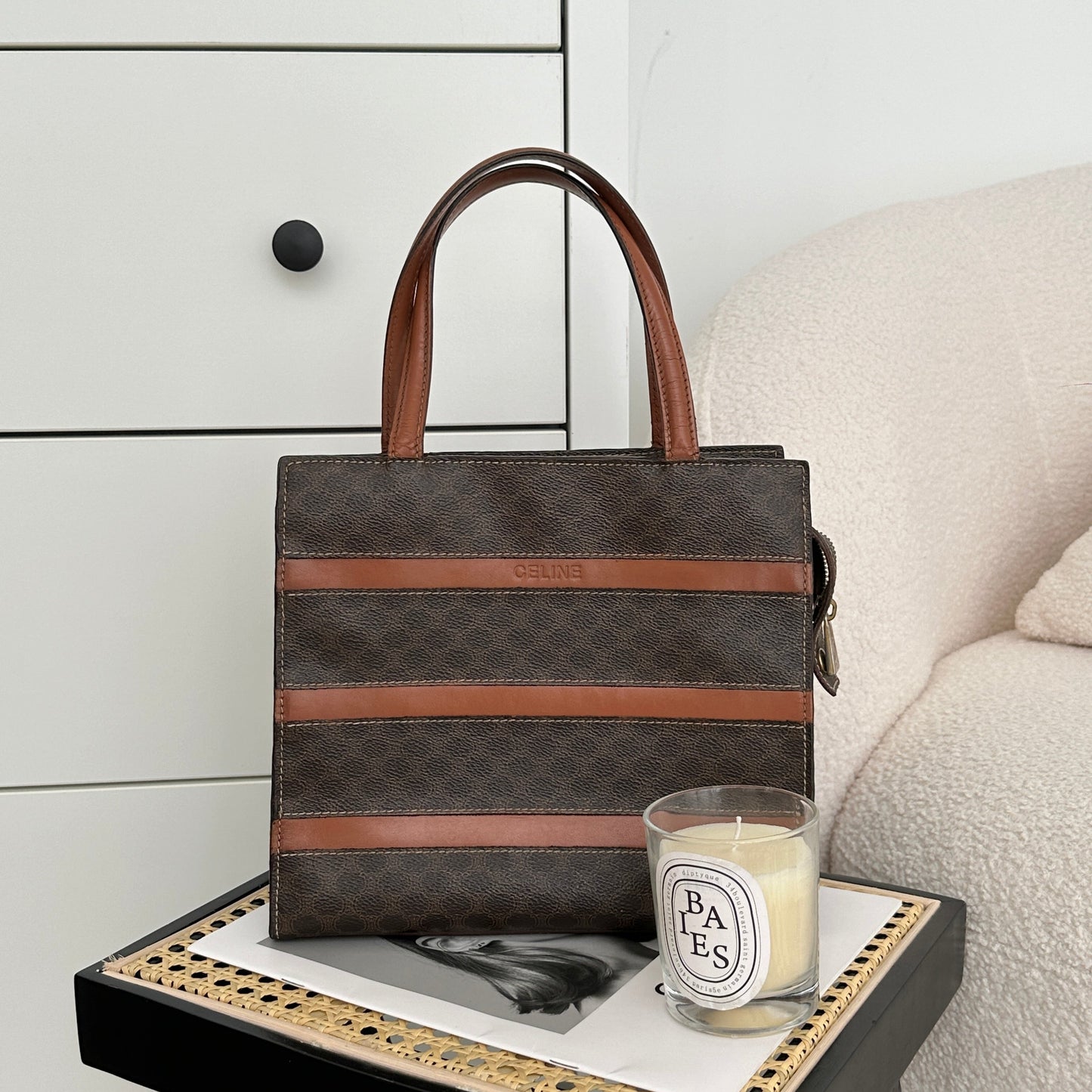 Celine Macadam Monogram Stripe Tote - Leluxe Vintage Sdn. Bhd.