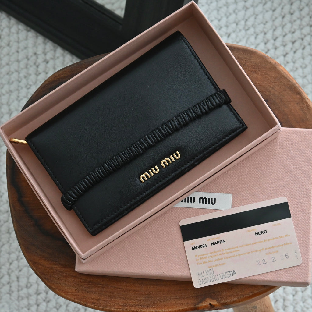 Miu Miu Metallic Foldover Wallet