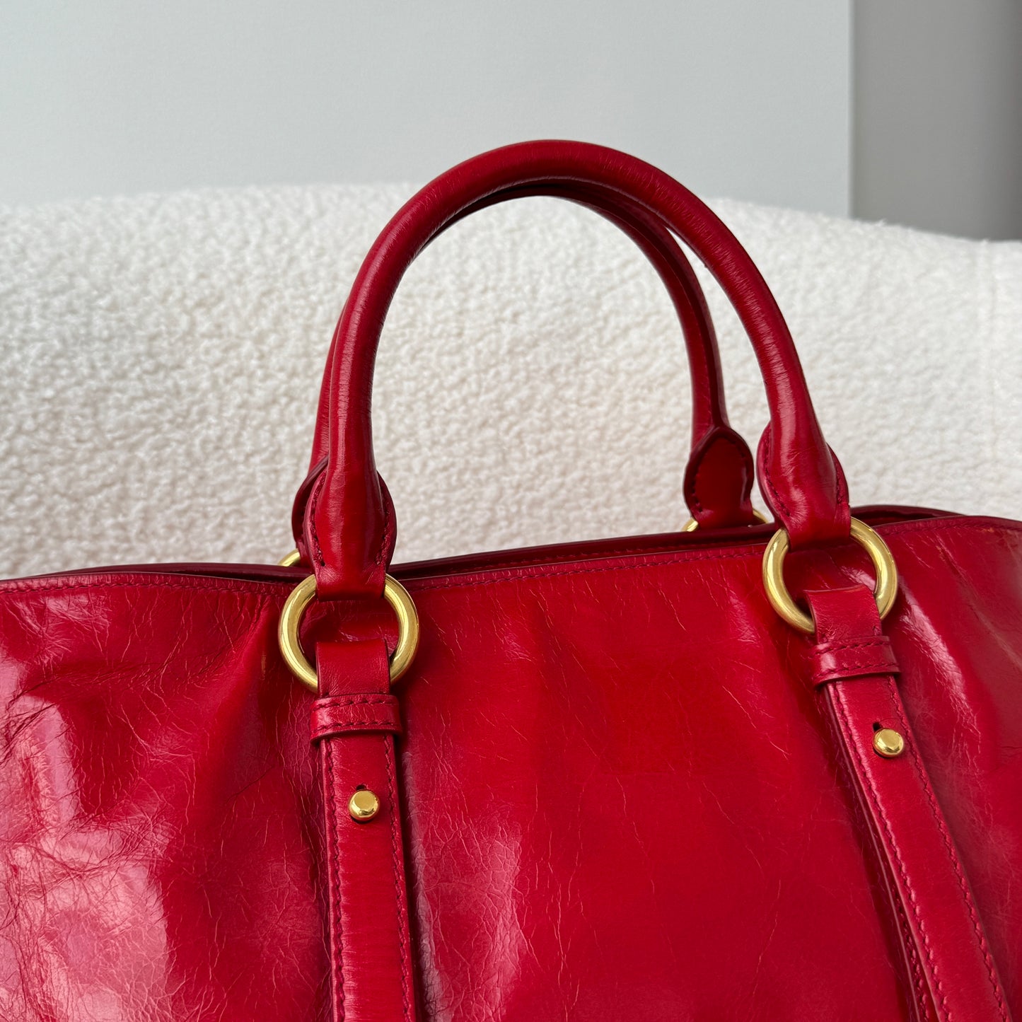 Miu Miu Vitello Shine Rosso