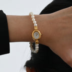 Mikimoto 1E20-3041 MOP Dial Akoya Pearl Bracelet Watch - Leluxe Vintage Sdn. Bhd.