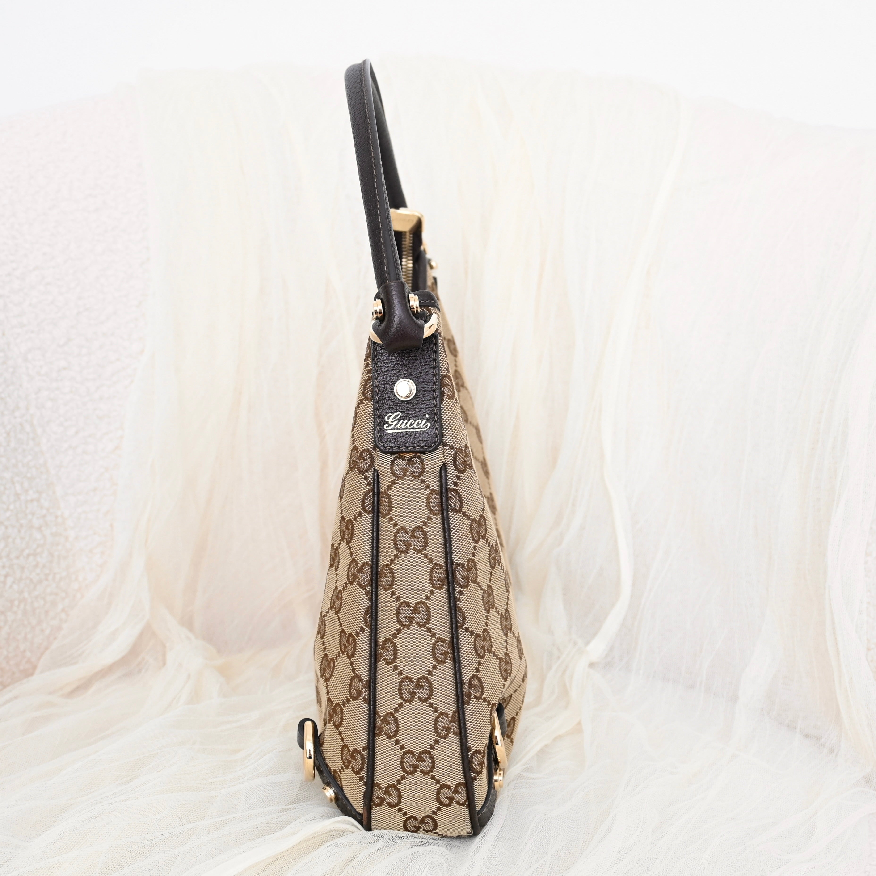 Gucci Abbey Canvas D Ring Hobo Bag - Leluxe Vintage Sdn. Bhd.
