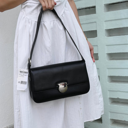 Salvatore Ferragamo Gancini Saffiano Leather Shoulder Bag