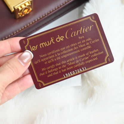 Cartier Must De Cartier Burgundy Envelope Bag