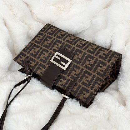 Fendi Zucca Monogram Double Strap Shoulder Bag