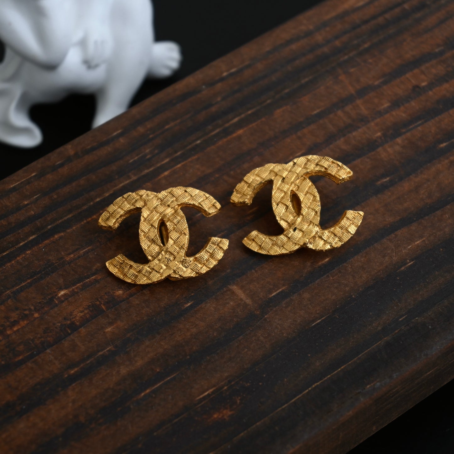 Chanel Quilted CC Weaves Earclips Earrings