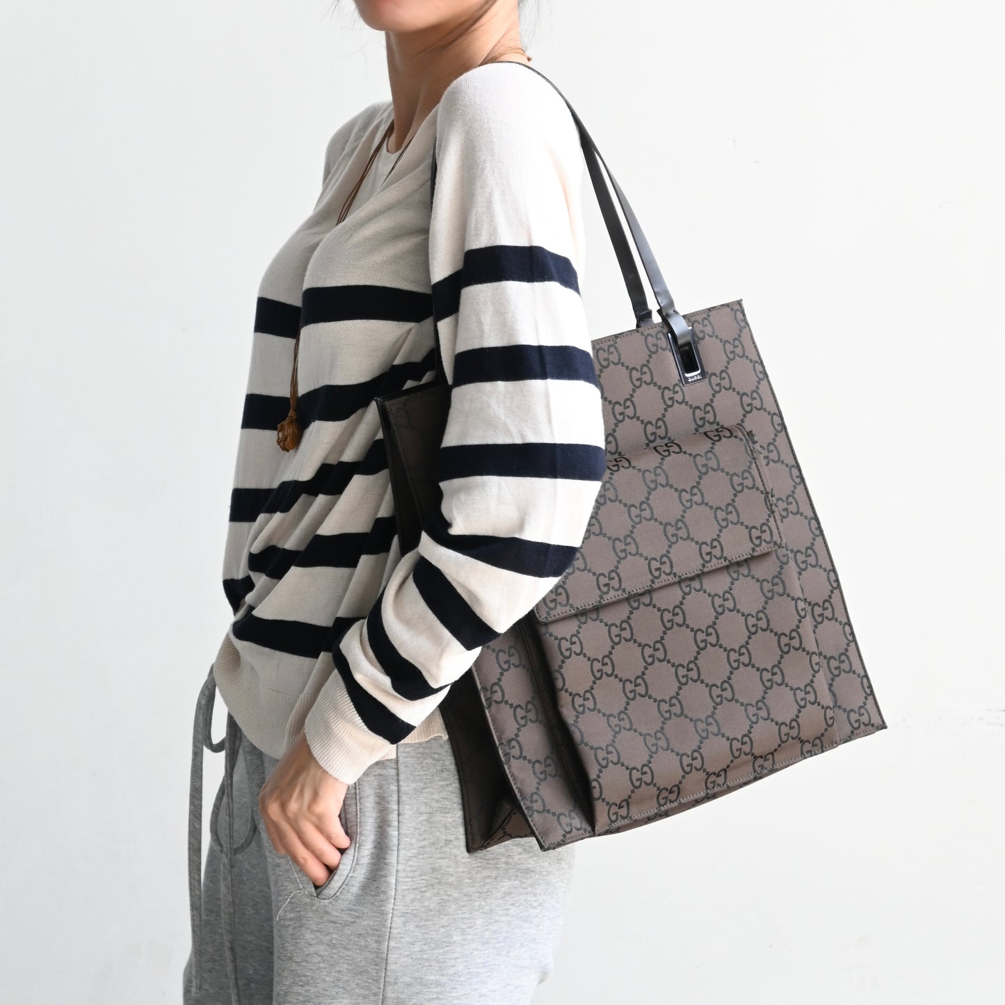 Gucci GG Brown Canvas Tote