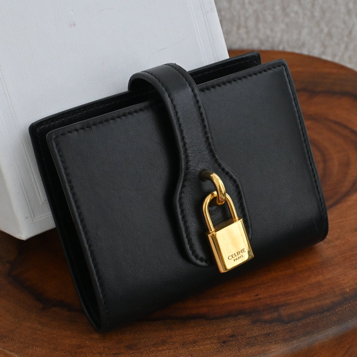 Celine Small Strap Bifold Wallet with Lock