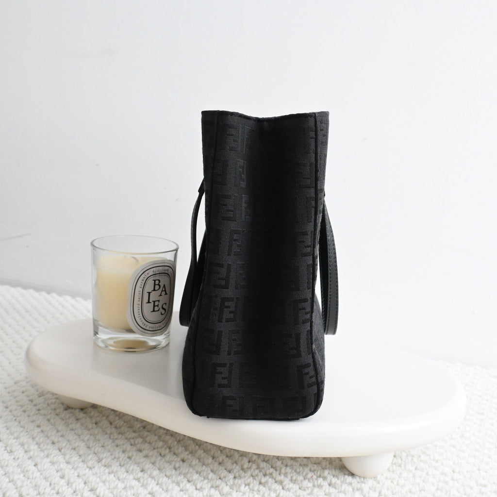 Fendi Zucchino Black Canvas Tote - Leluxe Vintage Sdn. Bhd.