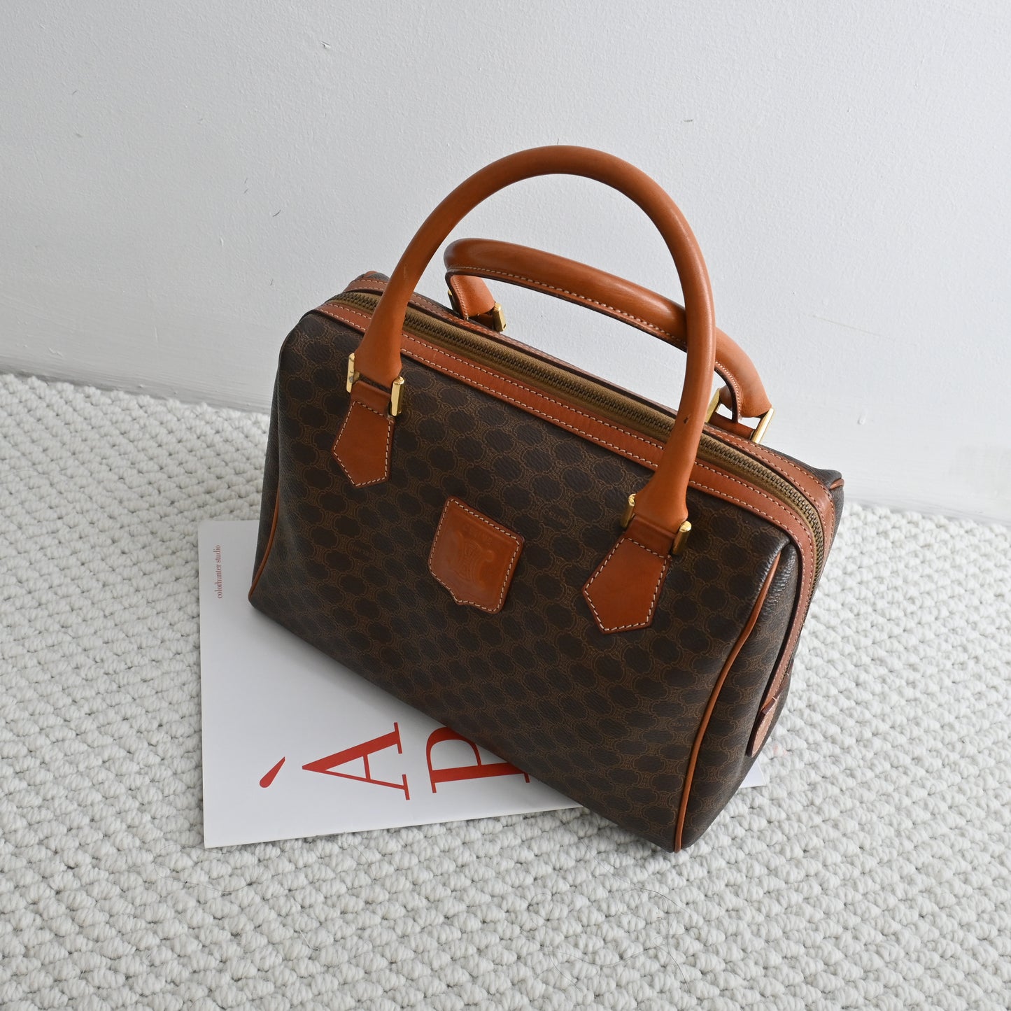 Celine Small Boston in Triomphe Macadam Monogram