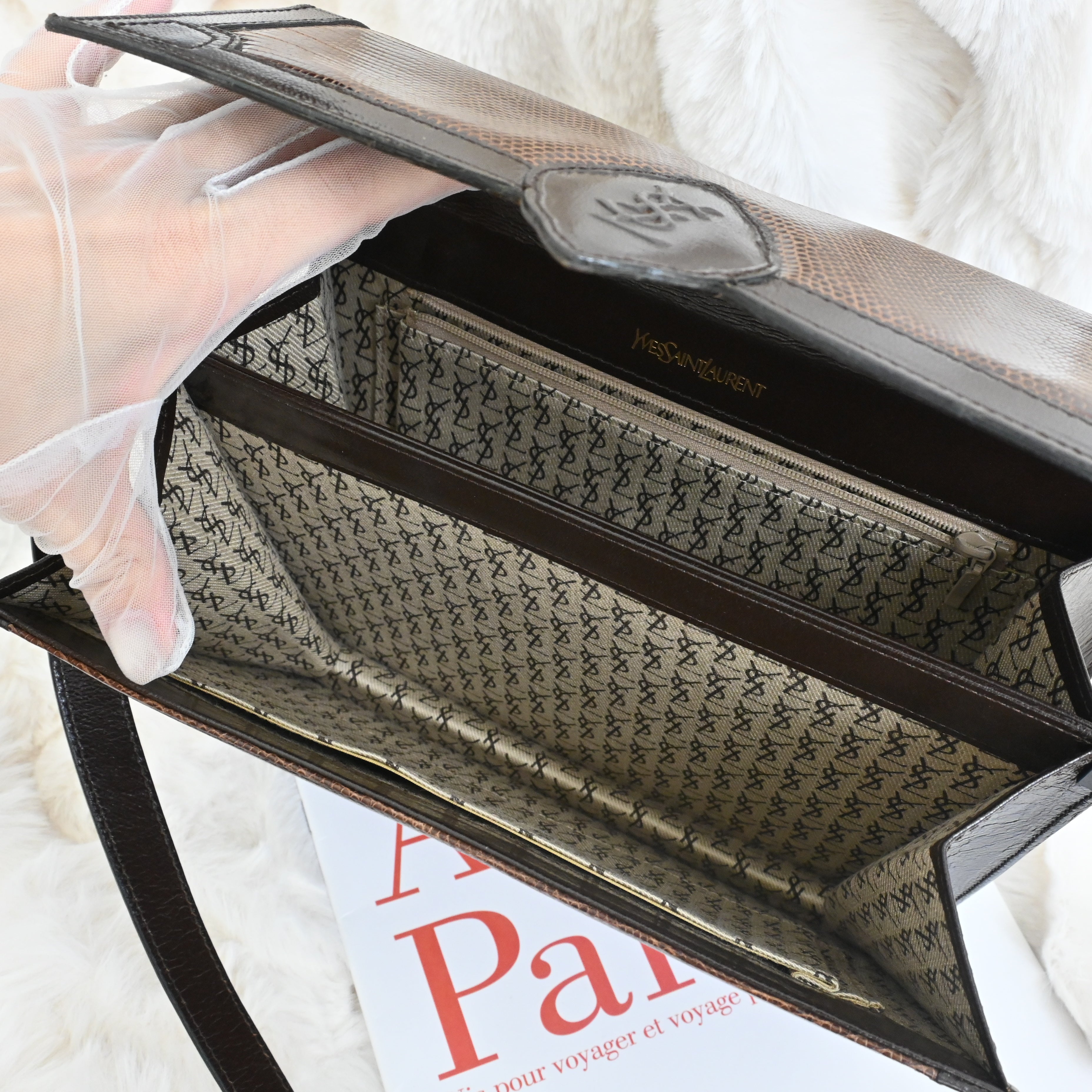 Yves Saint Laurent Lizard Leather Shoulder Bag – Leluxe Vintage