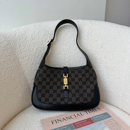 Old Gucci Small Jackie Hobo in Black Monogram