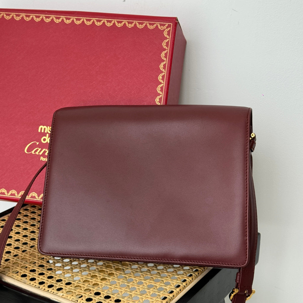 Cartier Must De Cartier Bordeaux Envelope Bag - Leluxe Vintage Sdn. Bhd.