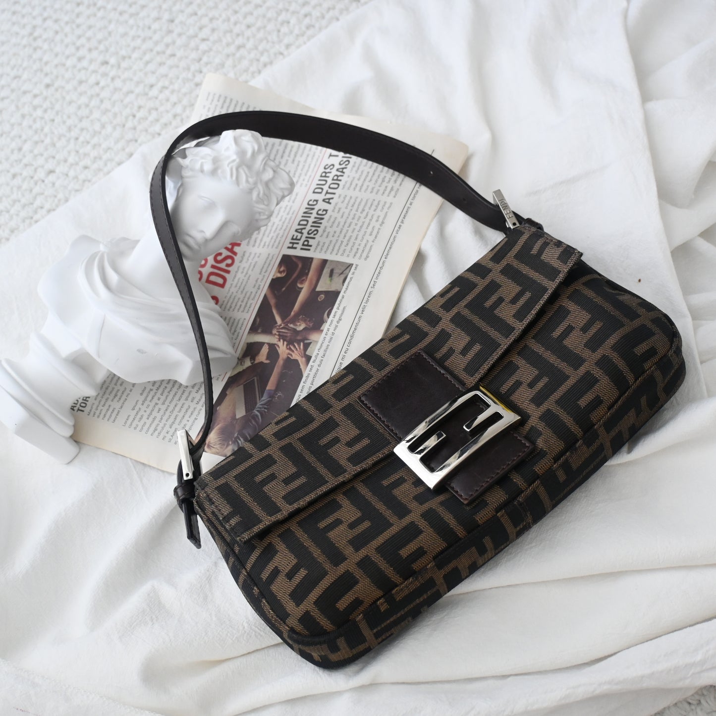 Fendi Zucca Mamma Baguette Shoulder Bag