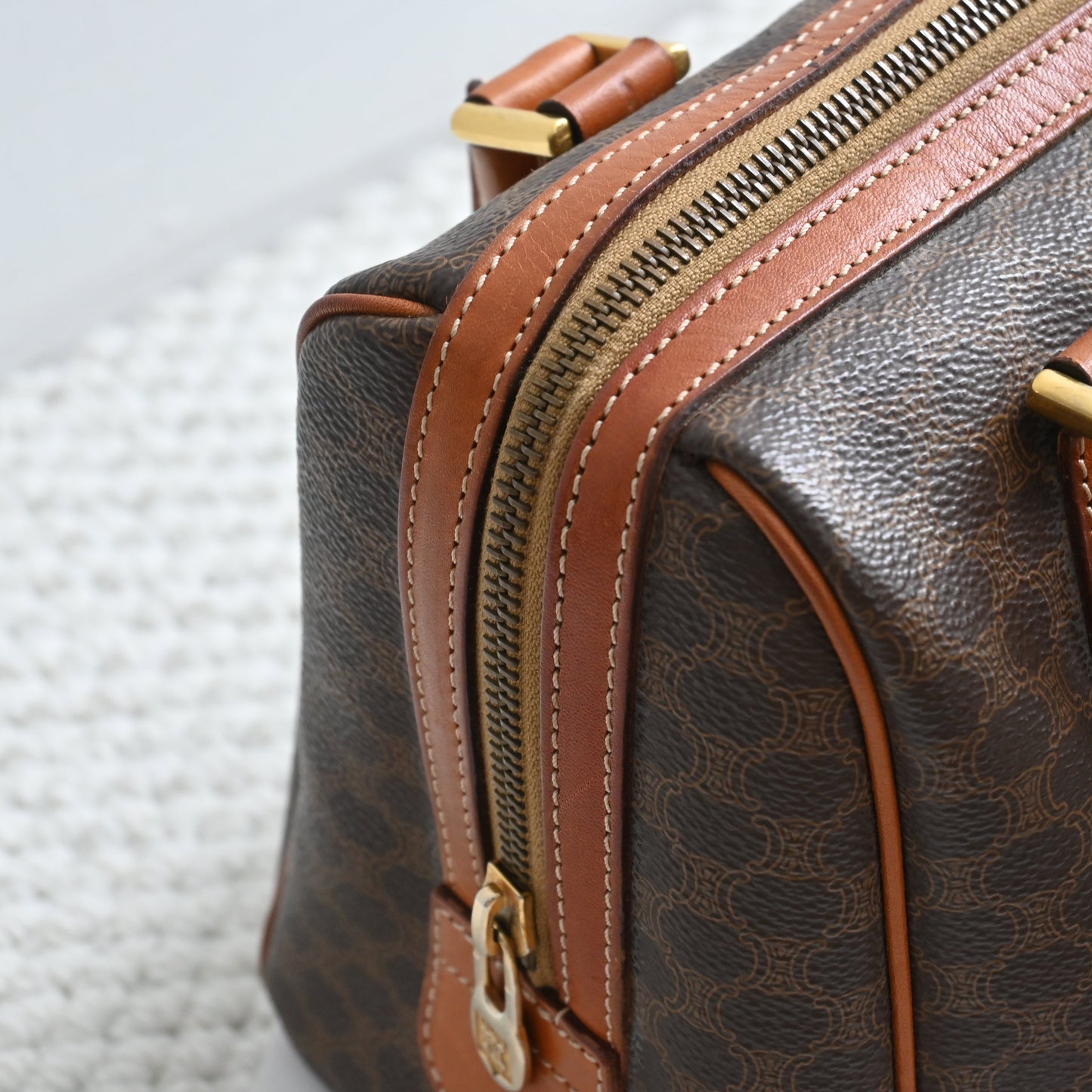 Celine Small Boston in Triomphe Macadam Monogram - Leluxe Vintage Sdn. Bhd.