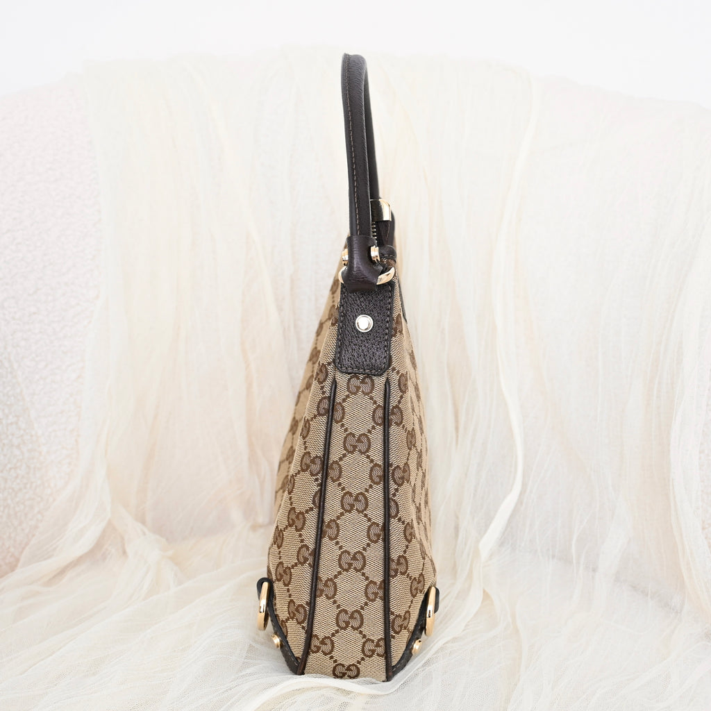 Gucci Abbey Canvas D Ring Hobo Bag - Leluxe Vintage Sdn. Bhd.