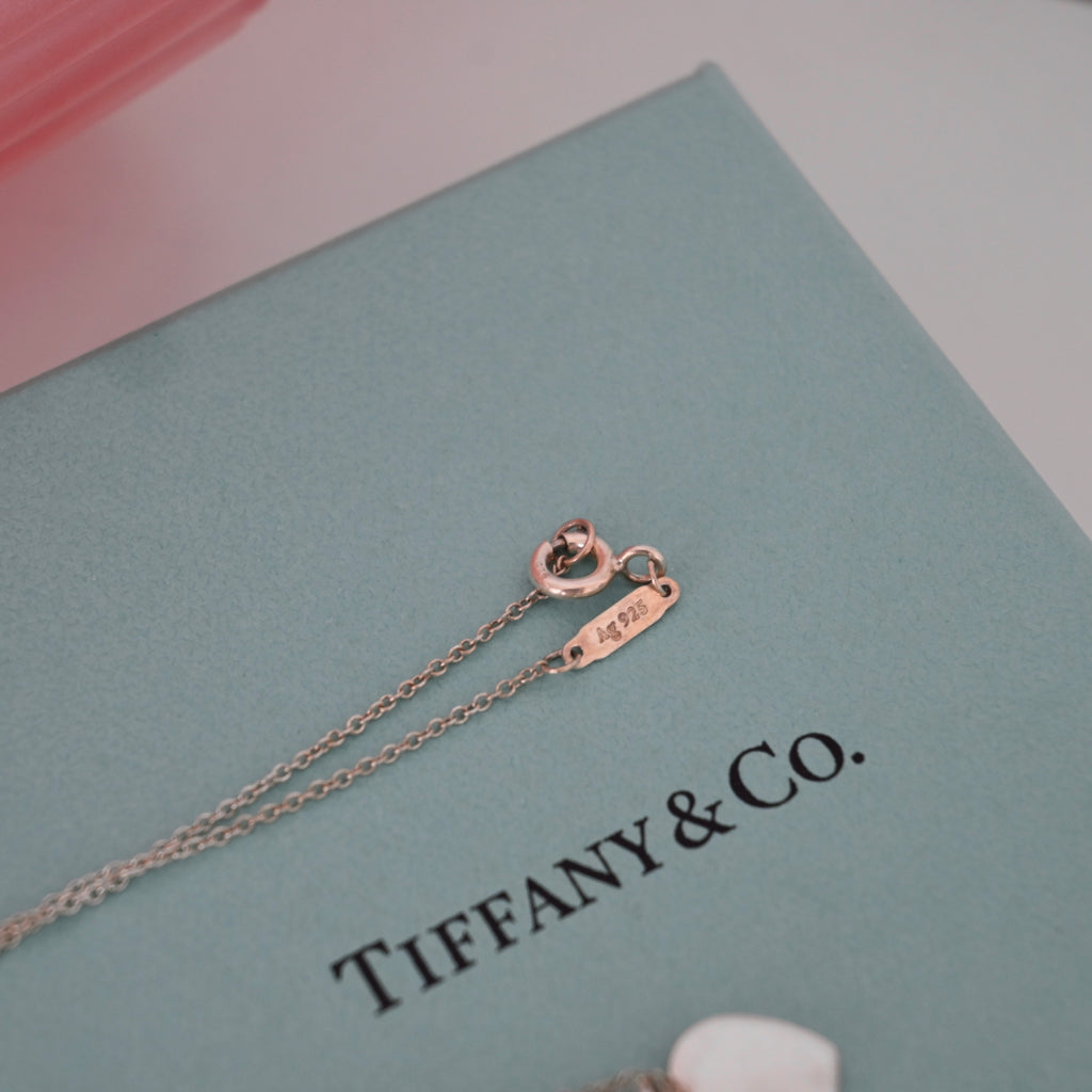 Tiffany Return To Tiffany Double Heart Tag Necklace Red