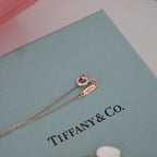 Tiffany Return To Tiffany Double Heart Tag Necklace Red