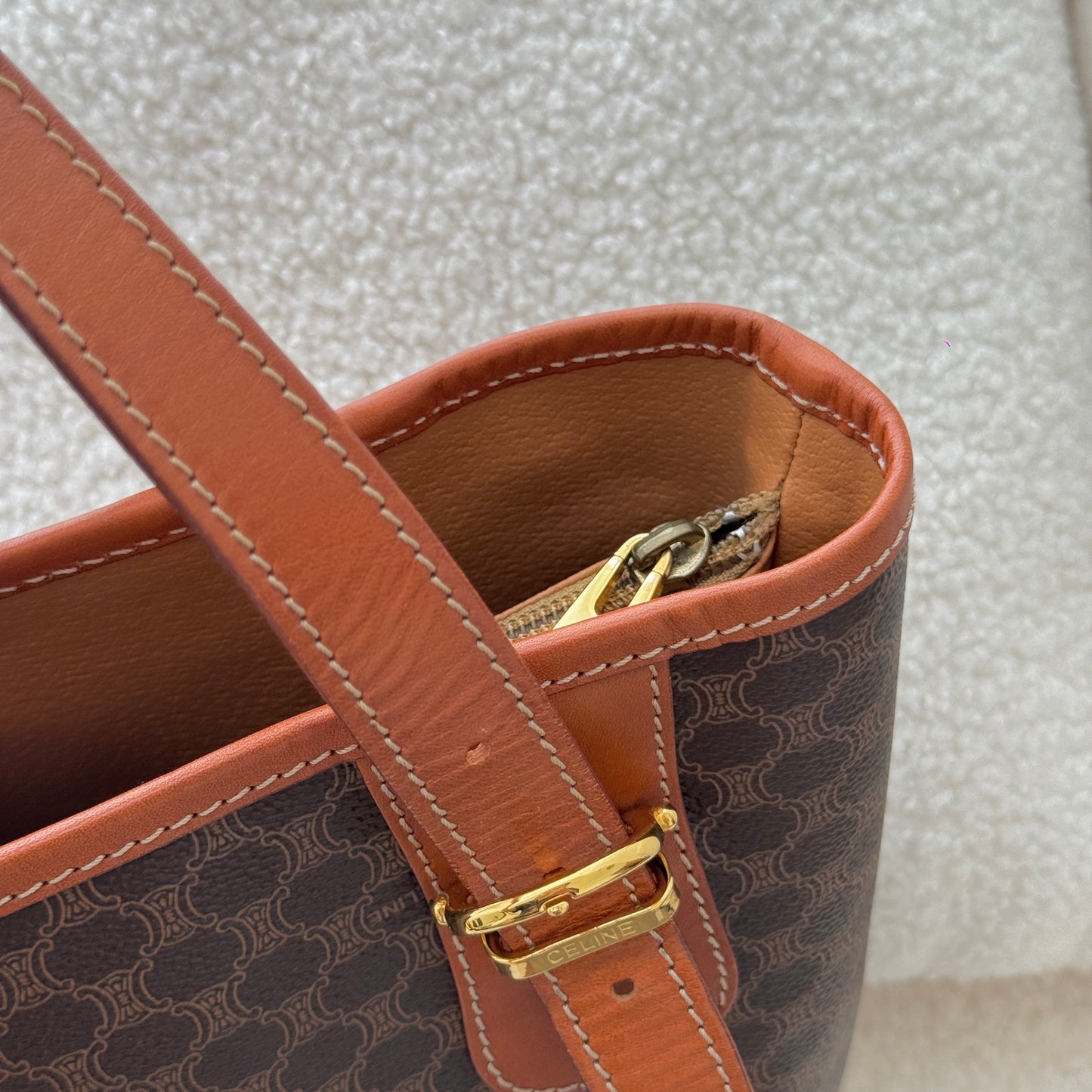 Celine Brown Macadam Triomphe Tote