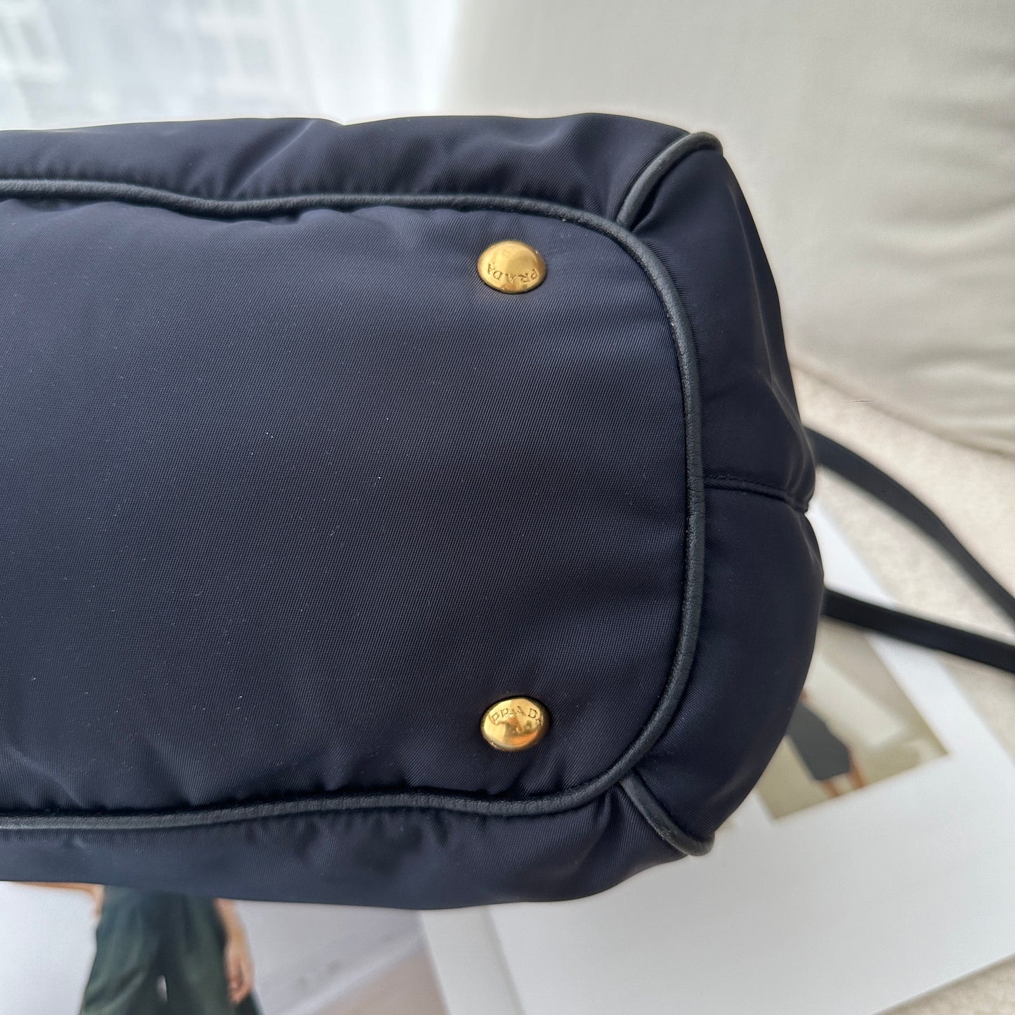 Prada Tessuto Vitello Daino Tote