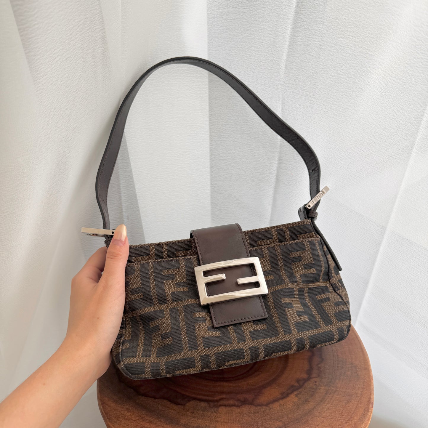 Fendi Mini Baguette in Zucca Monogram