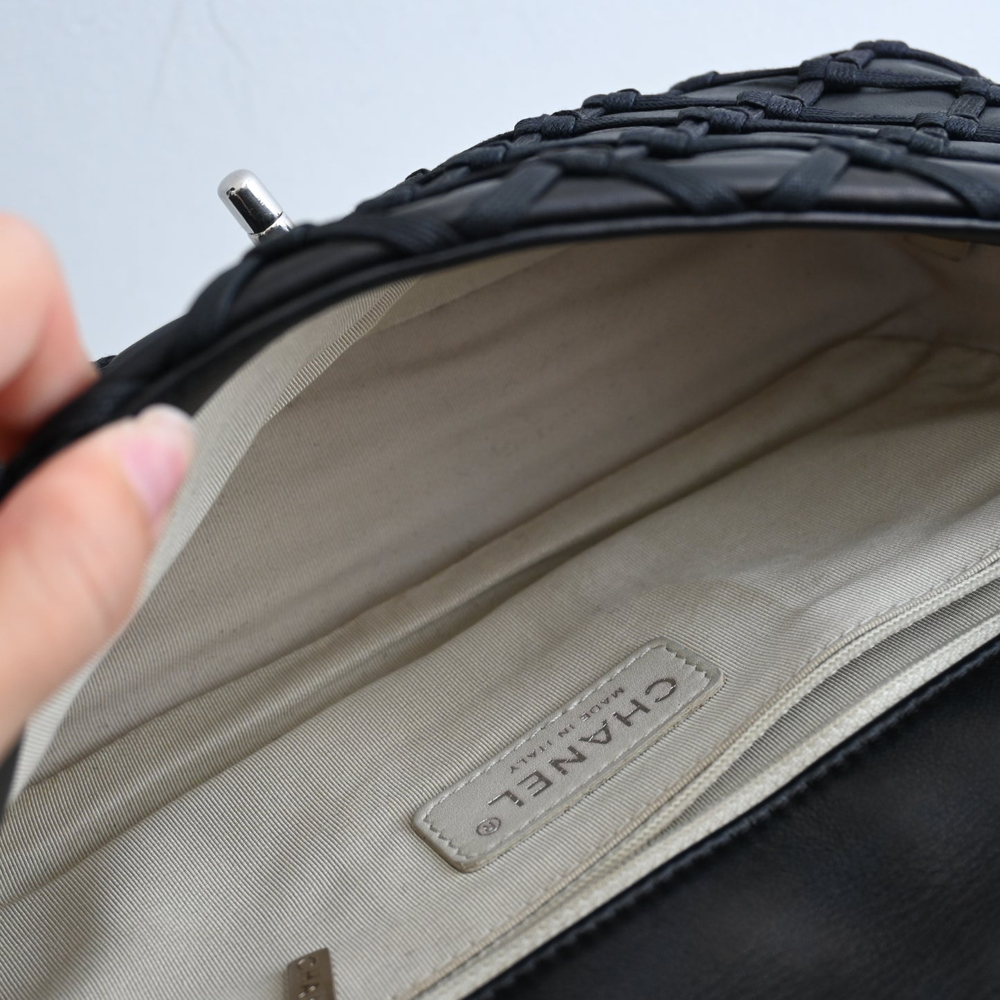 Chanel Lambskin Canebiers Net Flap Bag Small