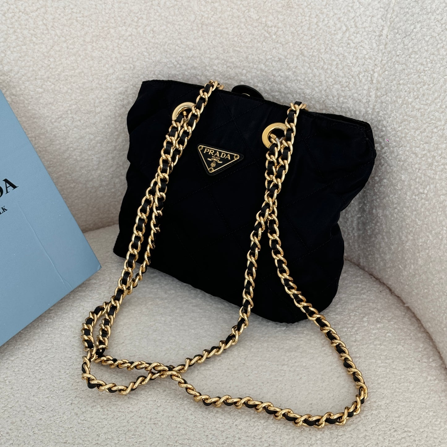 Prada 22cm nylon chain bag