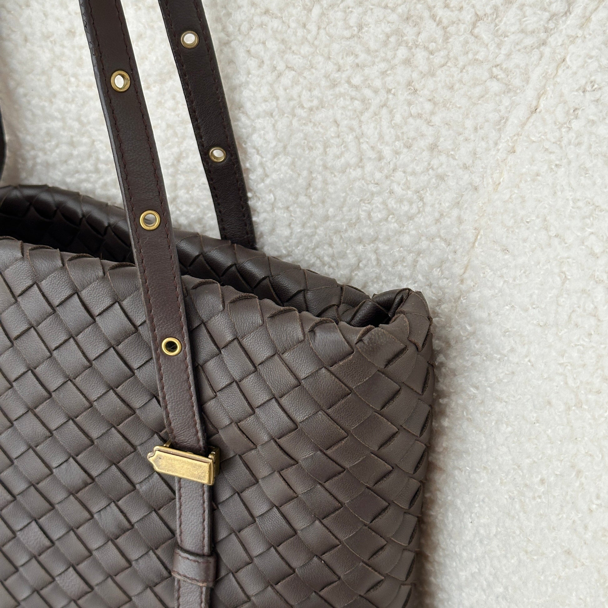 Bottega Veneta Intrecciato Woven Brown Tote - Leluxe Vintage Sdn. Bhd.